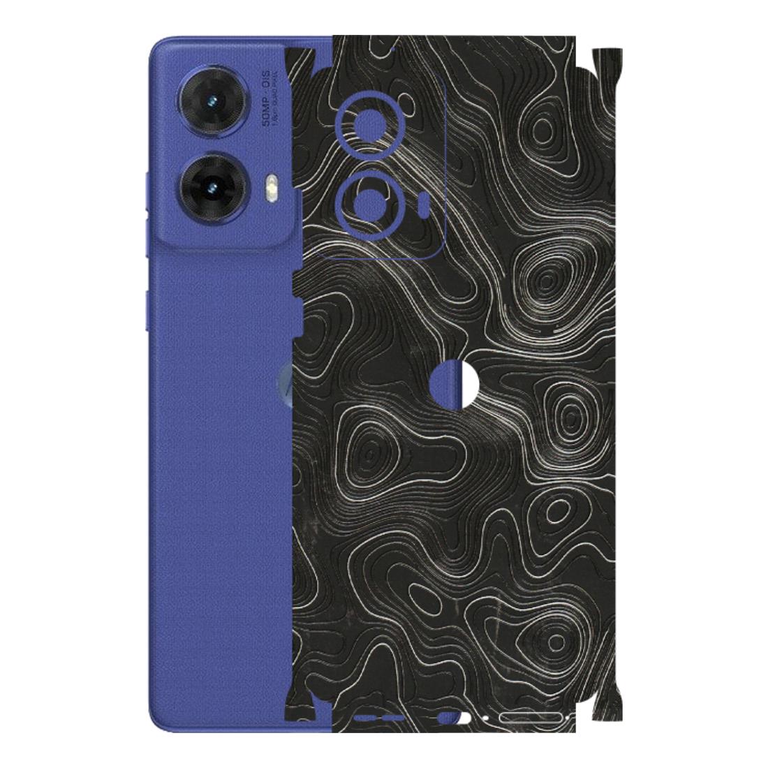 Motorola Phone Skins (All Models) - Abstract White Line Map - 3D Embossed Finish (L-269) Motorola G85 (5G)