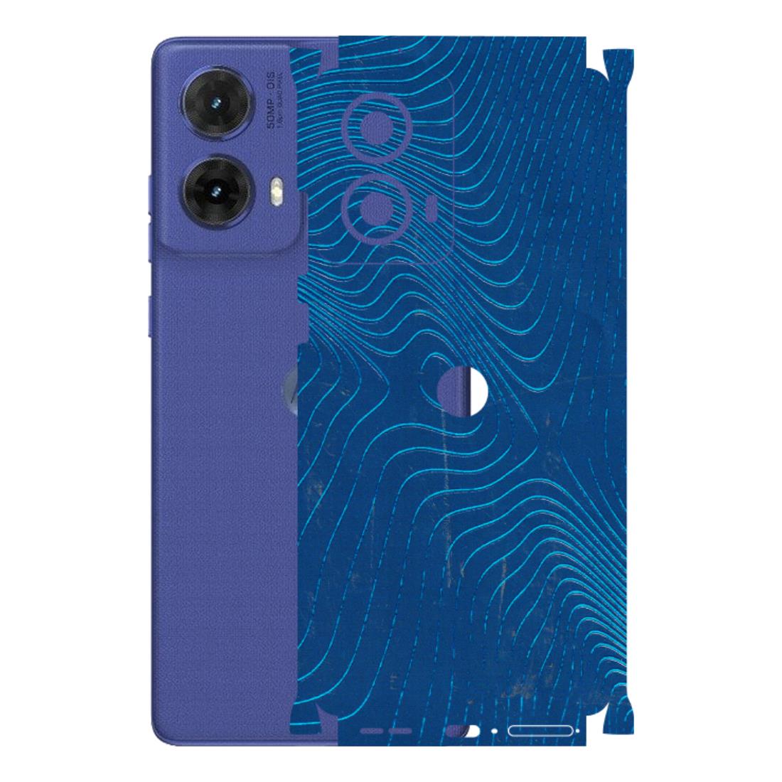 Motorola Phone Skins (All Models) - Abstract Blue Line Map - 3D Embossed Finish (L-272) Motorola G85 (5G)