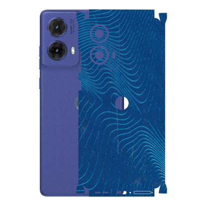 Motorola Phone Skins (All Models) - Abstract Blue Line Map - 3D Embossed Finish (L-272) Motorola G85 (5G)