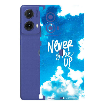 Motorola Phone Skins (All Models) - Never Give Up - 3D Embossed Finish (L-279) Motorola G85 (5G)