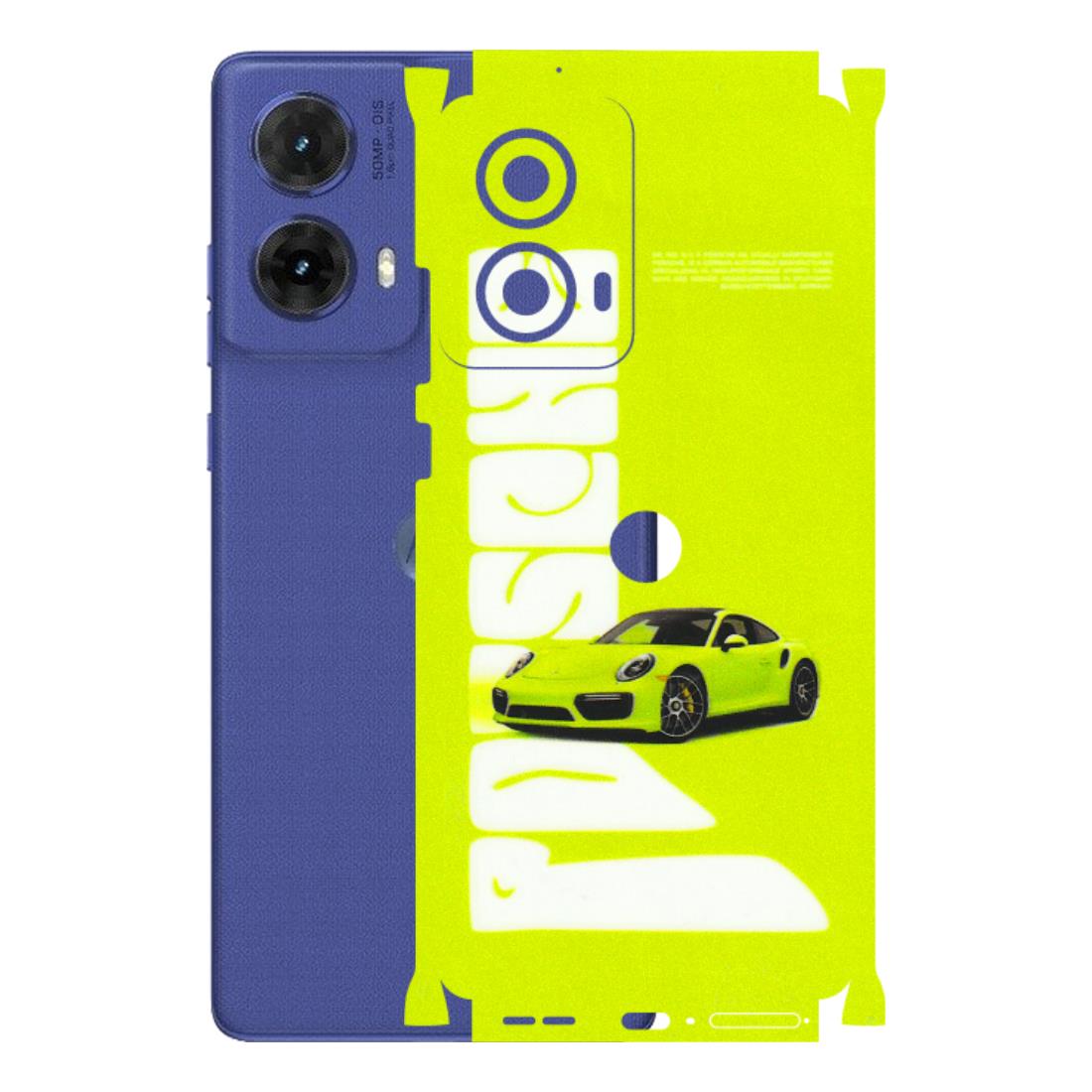 Motorola Phone Skins (All Models) - Lime Green Porche - 3D Embossed Finish (L-30) Motorola G85 (5G)
