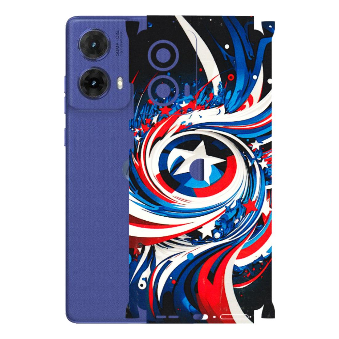 Motorola Phone Skins (All Models) - Captain America Logo - 3D Embossed Finish (L-307) Motorola G85 (5G)
