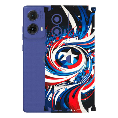 Motorola Phone Skins (All Models) - Captain America Logo - 3D Embossed Finish (L-307) Motorola G85 (5G)