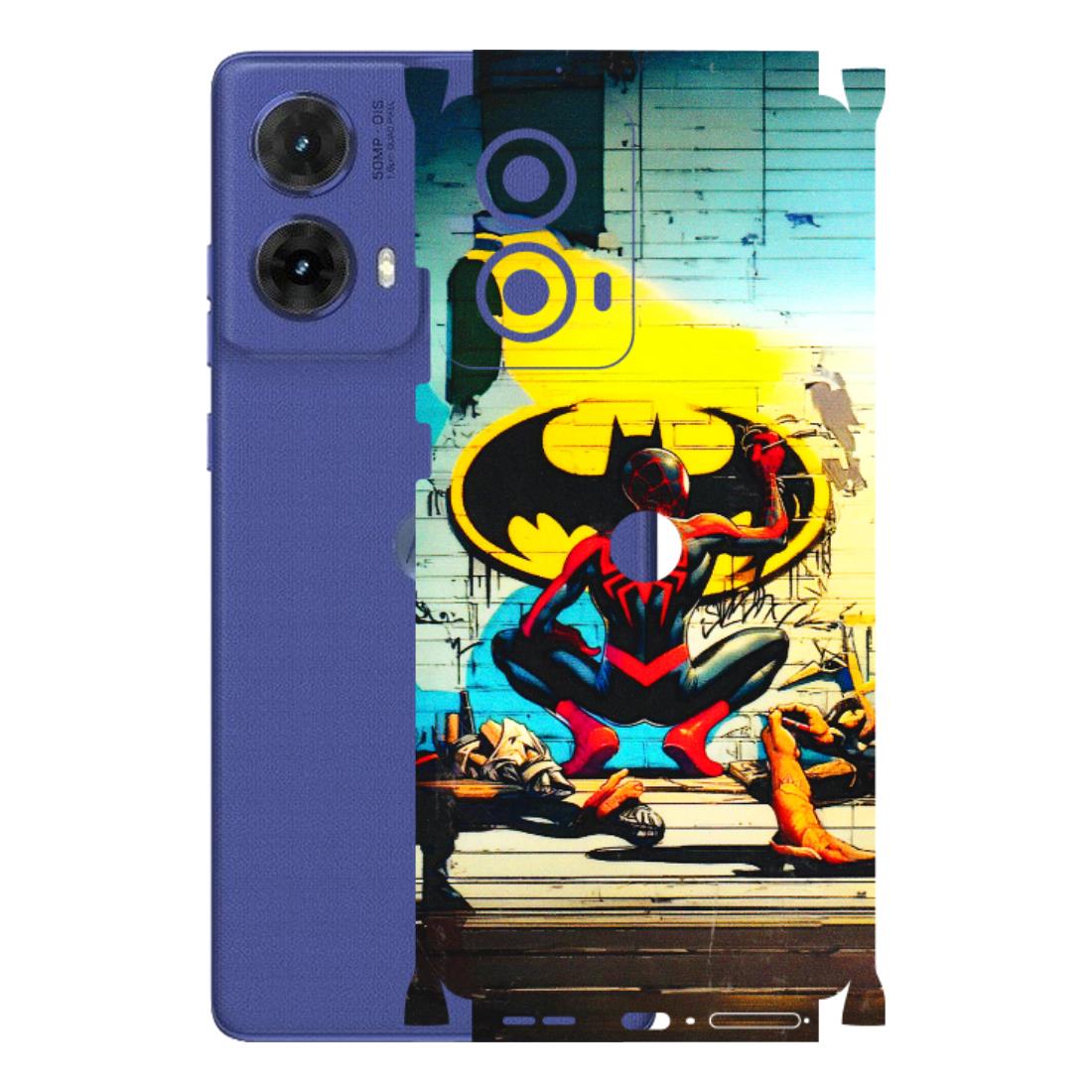 Motorola Phone Skins (All Models) - New Spiderman Bat Logo - 3D Embossed Finish (L-309) Motorola G85 (5G)