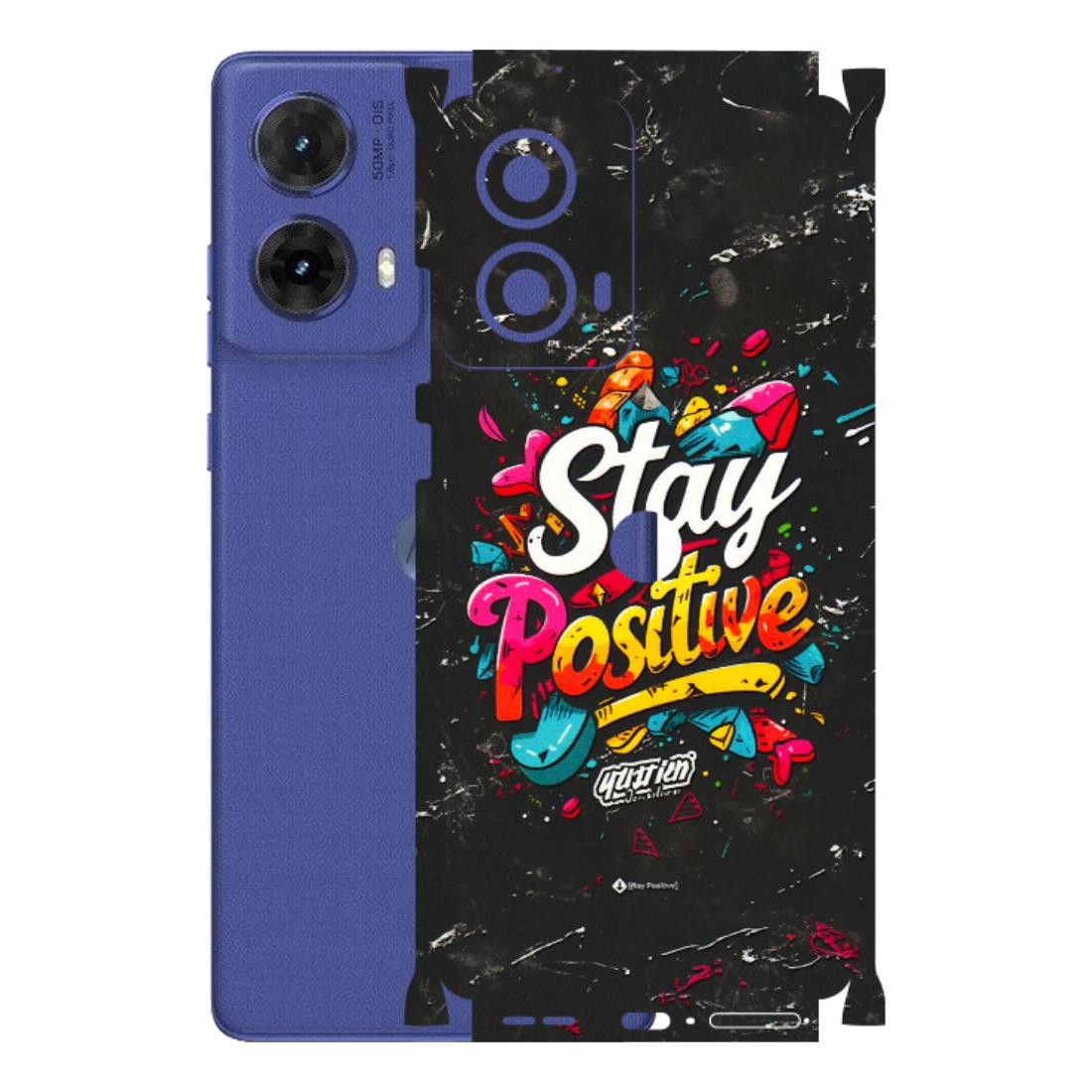 Motorola Phone Skins (All Models) - Stay Positive Black - 3D Embossed Finish (L-31) Motorola G85 (5G)