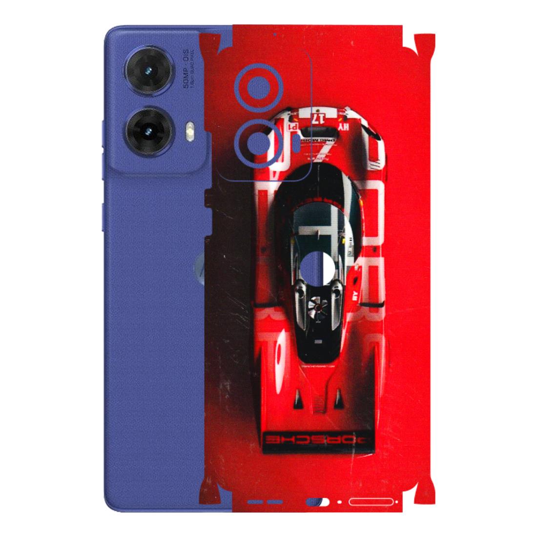 Motorola Phone Skins (All Models) - Red Porsche Car Logo - 3D Embossed Finish (L-315) Motorola G85 (5G)