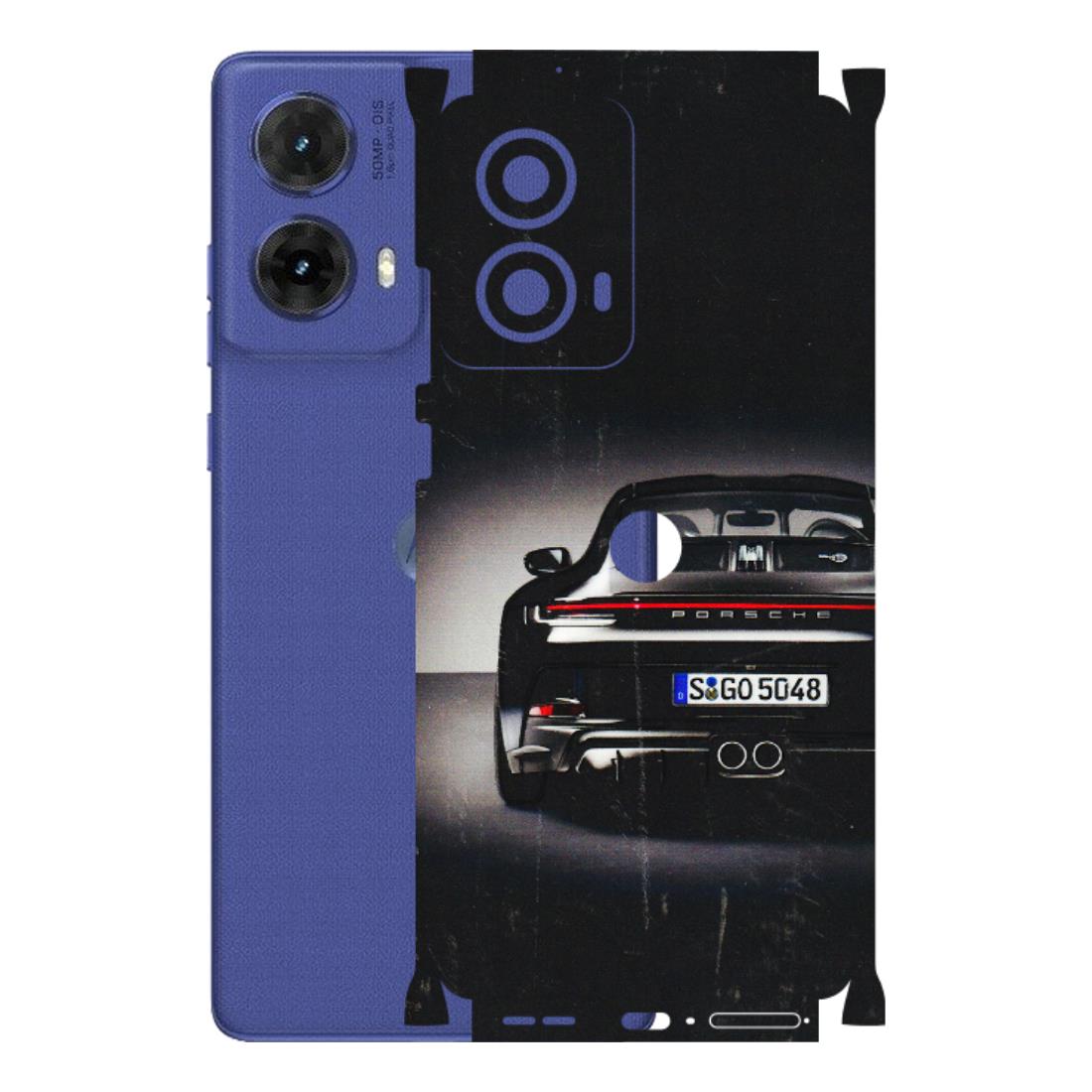 Motorola Phone Skins (All Models) - New Black Porsche GT3 - 3D Embossed Finish (L-327) Motorola G85 (5G)