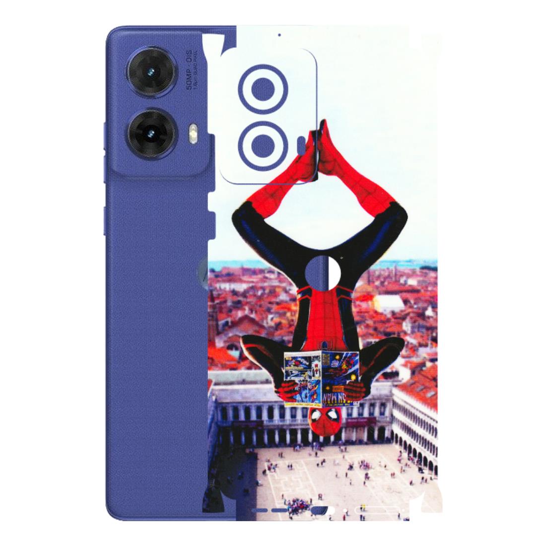 Motorola Phone Skins (All Models) - Spiderman Hanging - 3D Embossed Finish (L-53) Motorola G85 (5G)