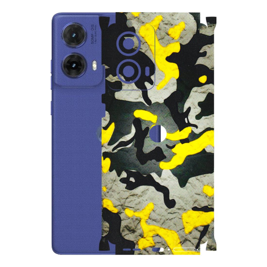 Motorola Phone Skins (All Models) - Yellow Camouflage - 3D Embossed Finish (L-61) Motorola G85 (5G)