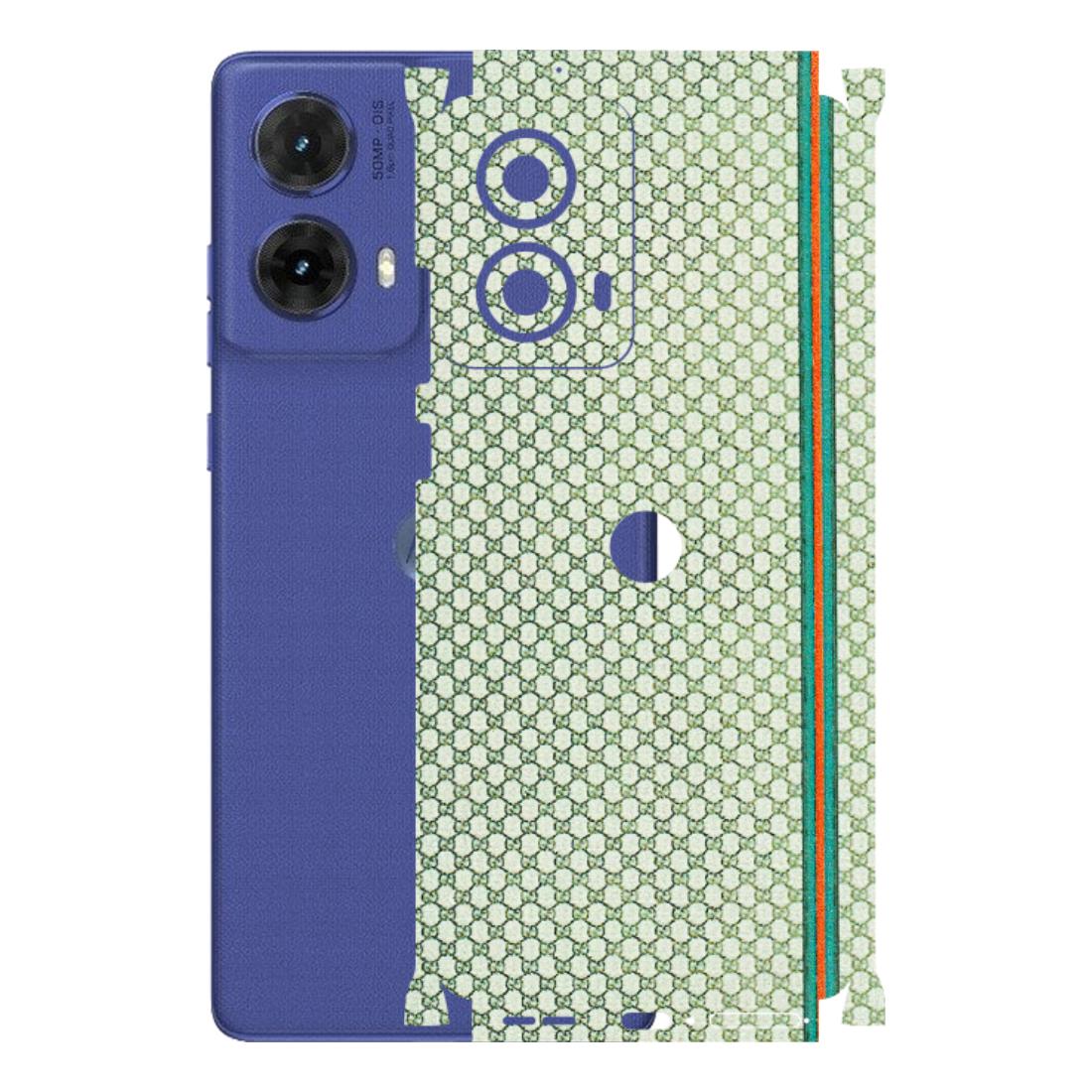 Motorola Phone Skins (All Models) - Gucci Fabric Pattern - 3D Embossed Finish (L-73) Motorola G85 (5G)