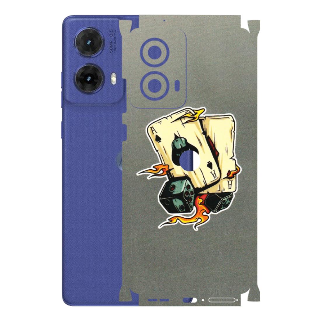 Motorola Phone Skins (All Models) - Grey Cards Of Ace - 3D Embossed Finish (L-77) Motorola G85 (5G)
