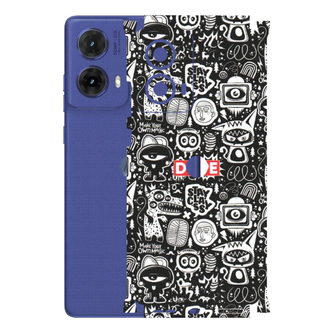 Motorola Phone Skins (All Models) - Dope Stay Classy Black Doodles - Matte Finish (M-126) Motorola G85 (5G)