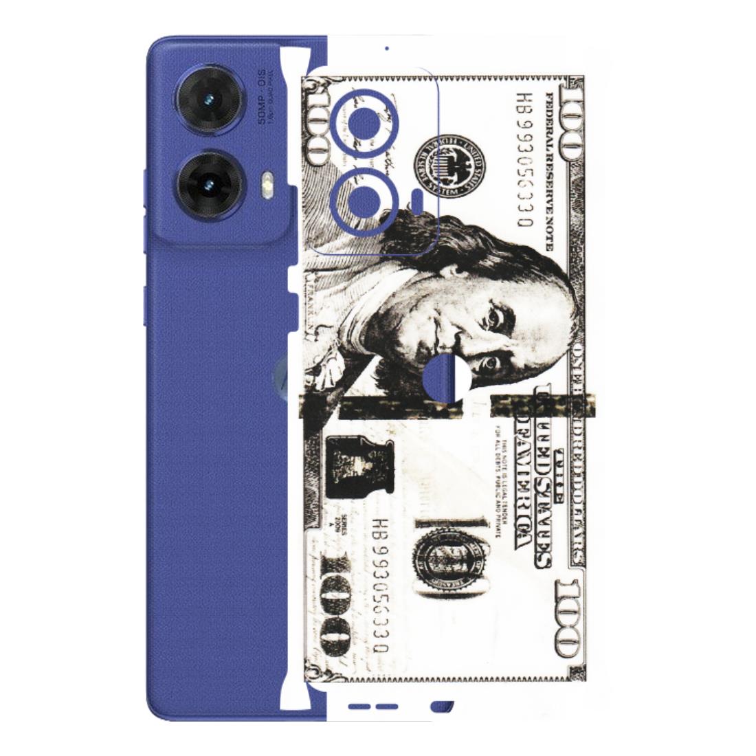 Motorola Phone Skins (All Models) - 100 Dollar Currency - Transparent Finish (T-01) Motorola G85 (5G)