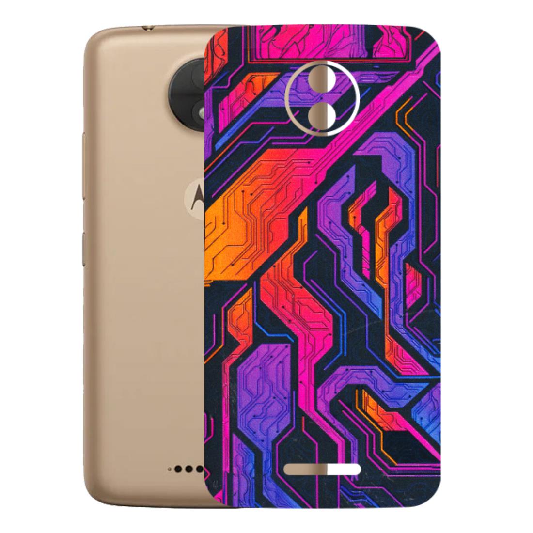 Motorola Phone Skins (All Models) - Tech Circuits Futuristic - 3D Embossed Finish (L-07) Motorola Moto C