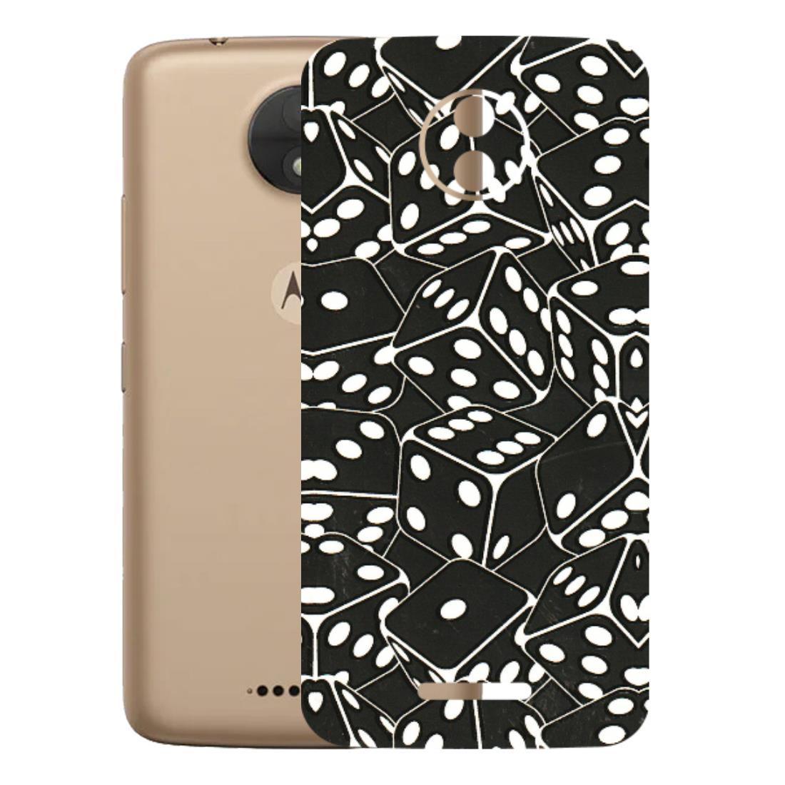 Motorola Phone Skins (All Models) - Big Black Dices - 3D Embossed Finish (L-106) Motorola Moto C