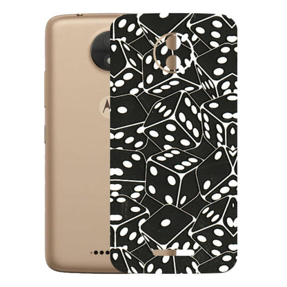 Motorola Phone Skins (All Models) - Big Black Dices - 3D Embossed Finish (L-106) Motorola Moto C