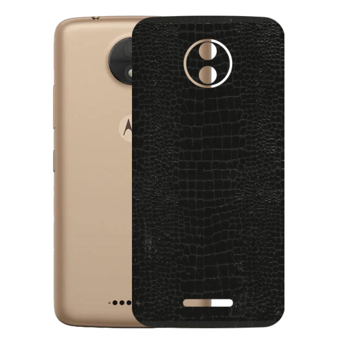 Motorola Phone Skins (All Models) - Snake Leather Black - 3D Embossed Finish (L-107) Motorola Moto C