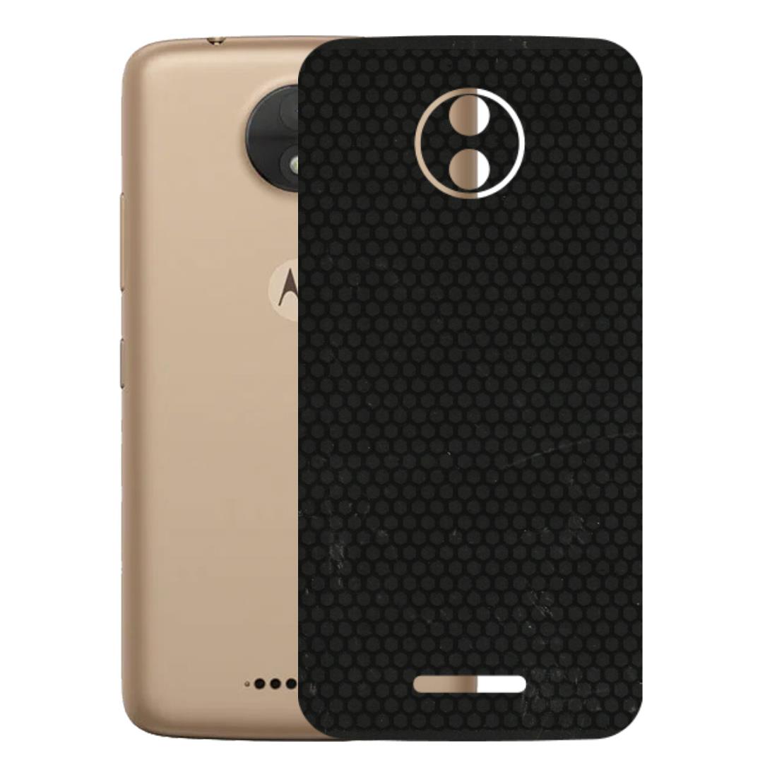 Motorola Phone Skins (All Models) - Black honeycomb - 3D Embossed Finish (L-114) Motorola Moto C