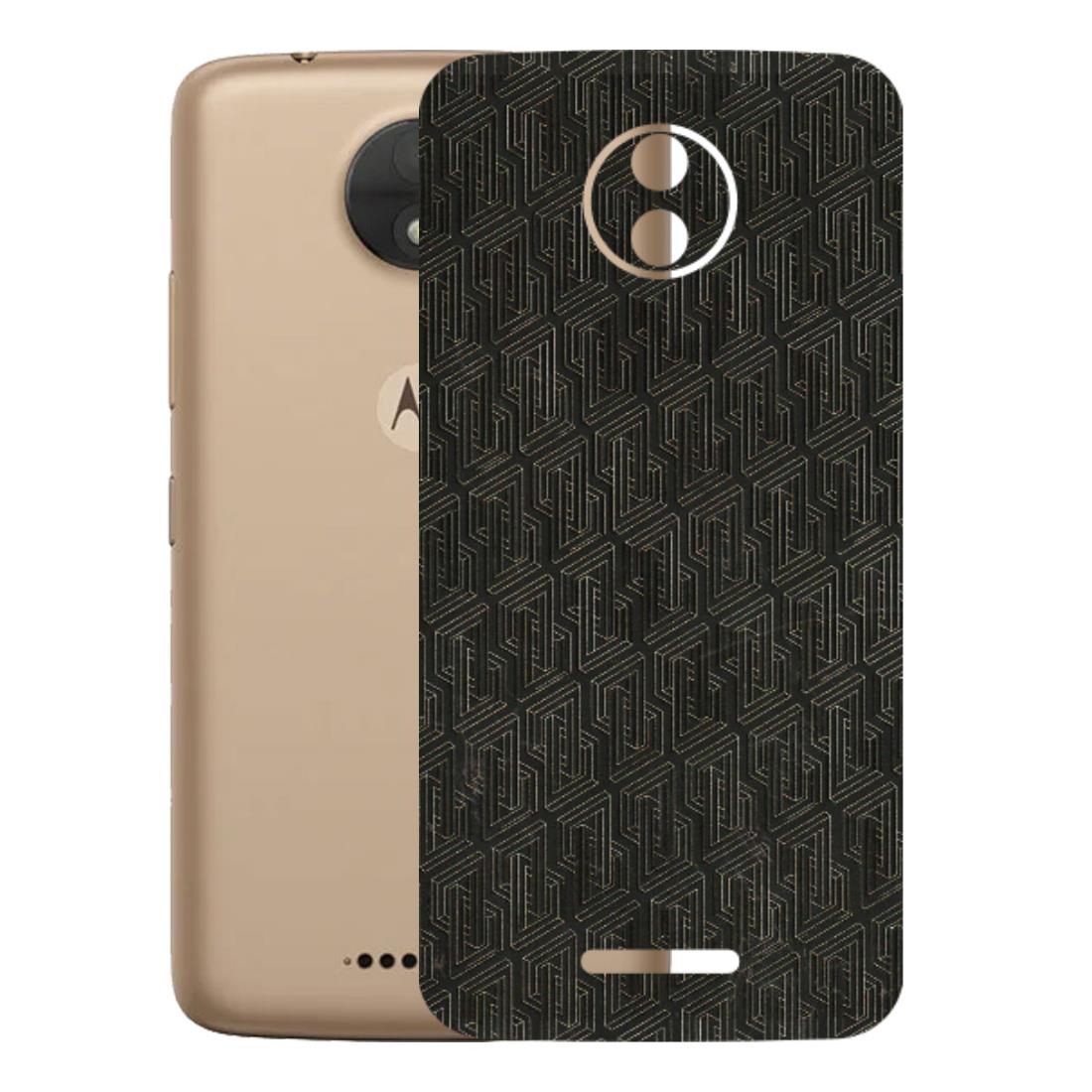 Motorola Phone Skins (All Models) - Black Abstract Pattern - 3D Embossed Finish (L-117) Motorola Moto C