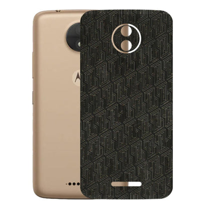 Motorola Phone Skins (All Models) - Black Abstract Pattern - 3D Embossed Finish (L-117) Motorola Moto C