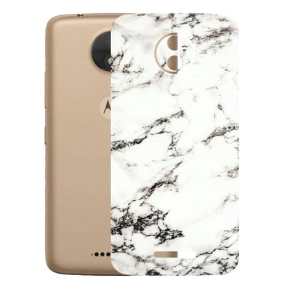 Motorola Phone Skins (All Models) - Black and White Marble Texture - 3D Embossed Finish (L-124) Motorola Moto C