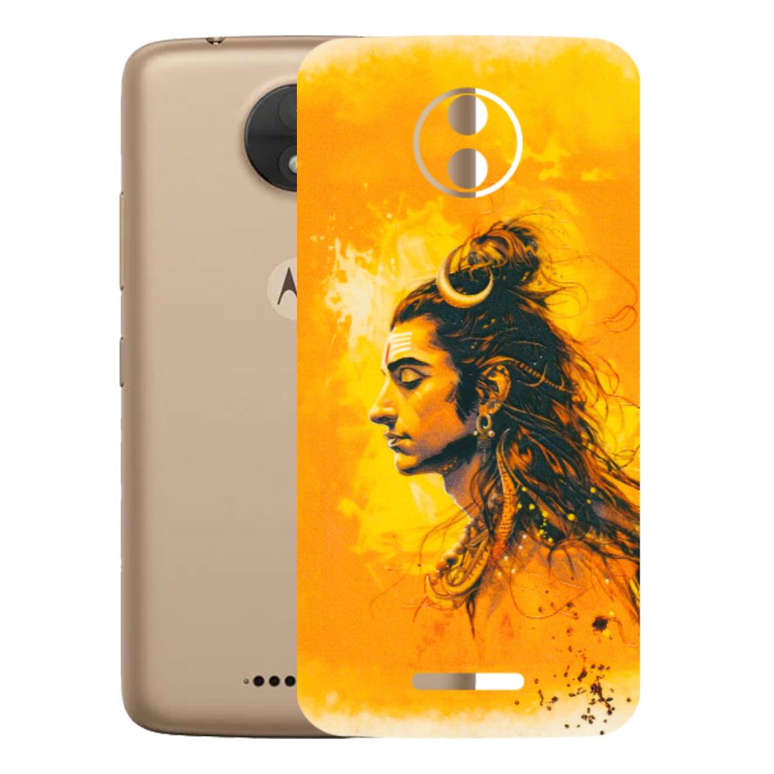 Motorola Phone Skins (All Models) - Shiv Shakti - 3D Embossed Finish (L-14) Motorola Moto C