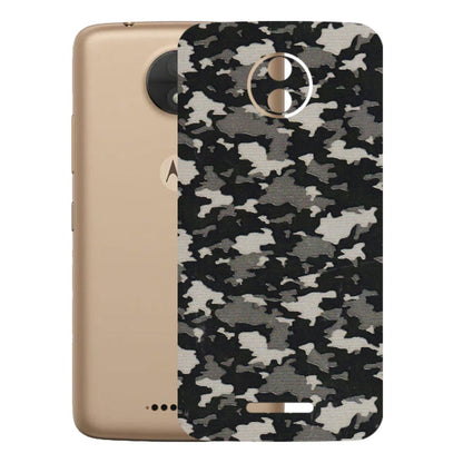 Motorola Phone Skins (All Models) - Black/Grey Camoflaunge - 3D Embossed Finish (L-142) Motorola Moto C