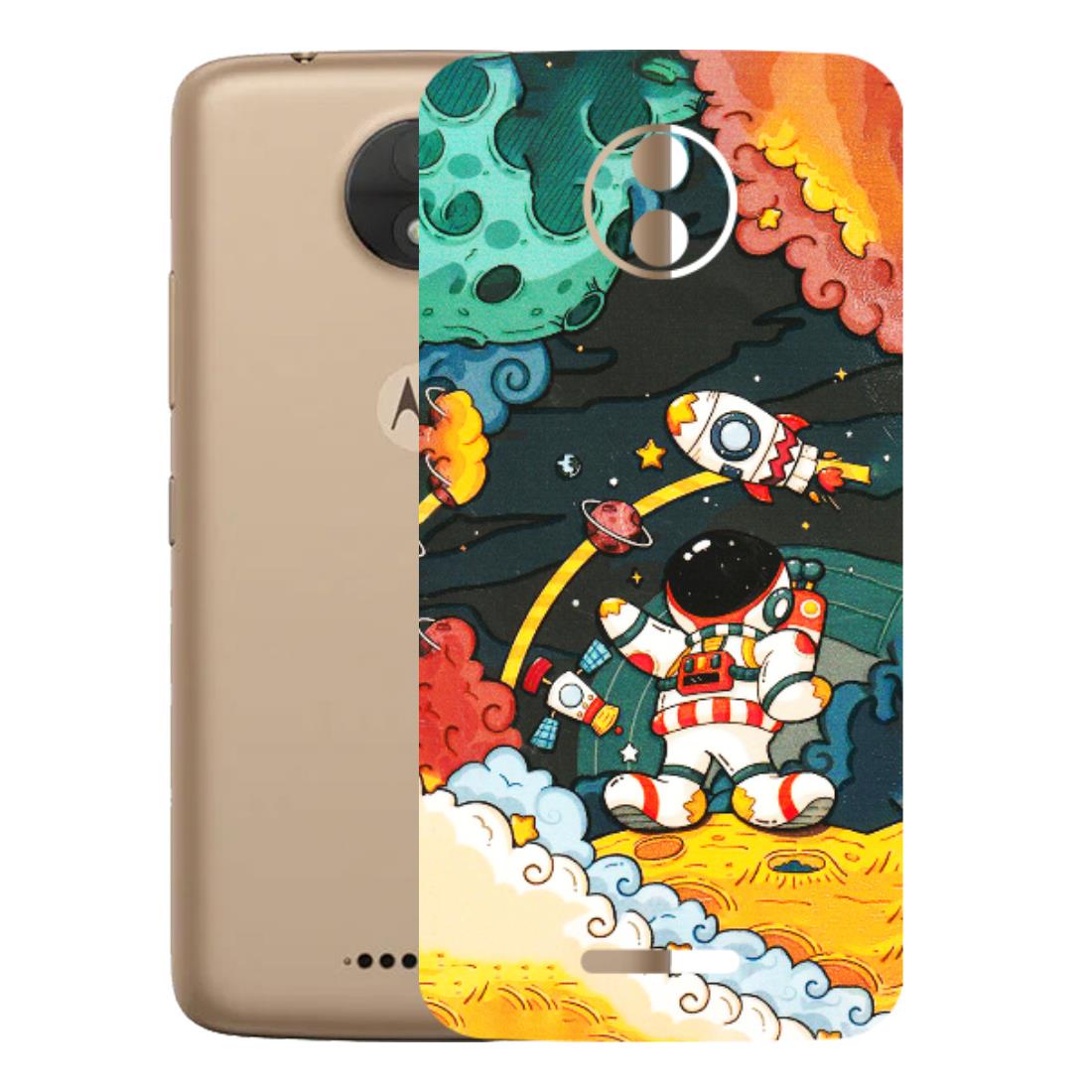 Motorola Phone Skins (All Models) - Astronauts & Spaceship - 3D Embossed Finish (L-145) Motorola Moto C