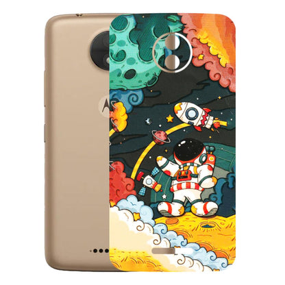Motorola Phone Skins (All Models) - Astronauts & Spaceship - 3D Embossed Finish (L-145) Motorola Moto C