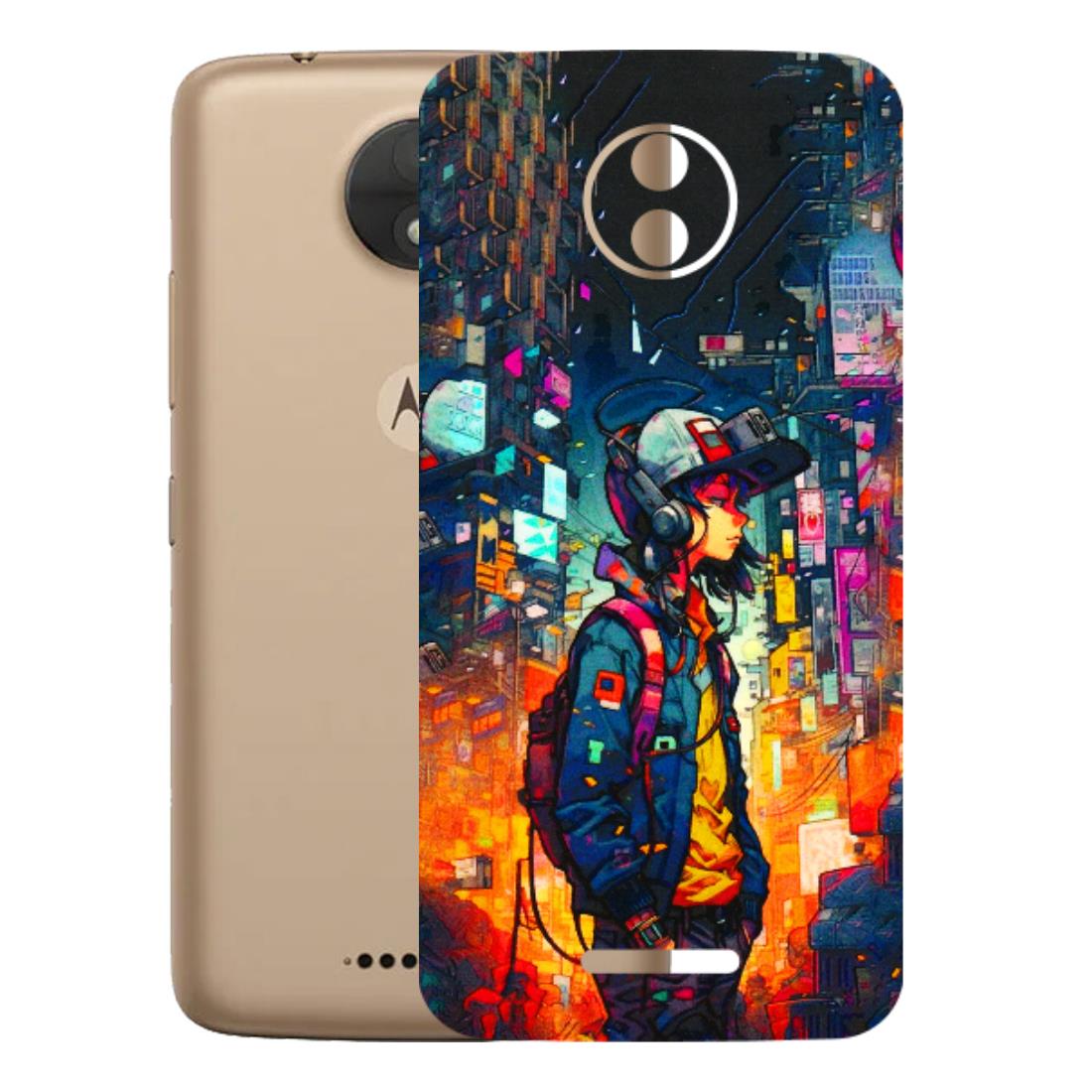 Motorola Phone Skins (All Models) - Street Anime Guy - 3D Embossed Finish (L-158) Motorola Moto C