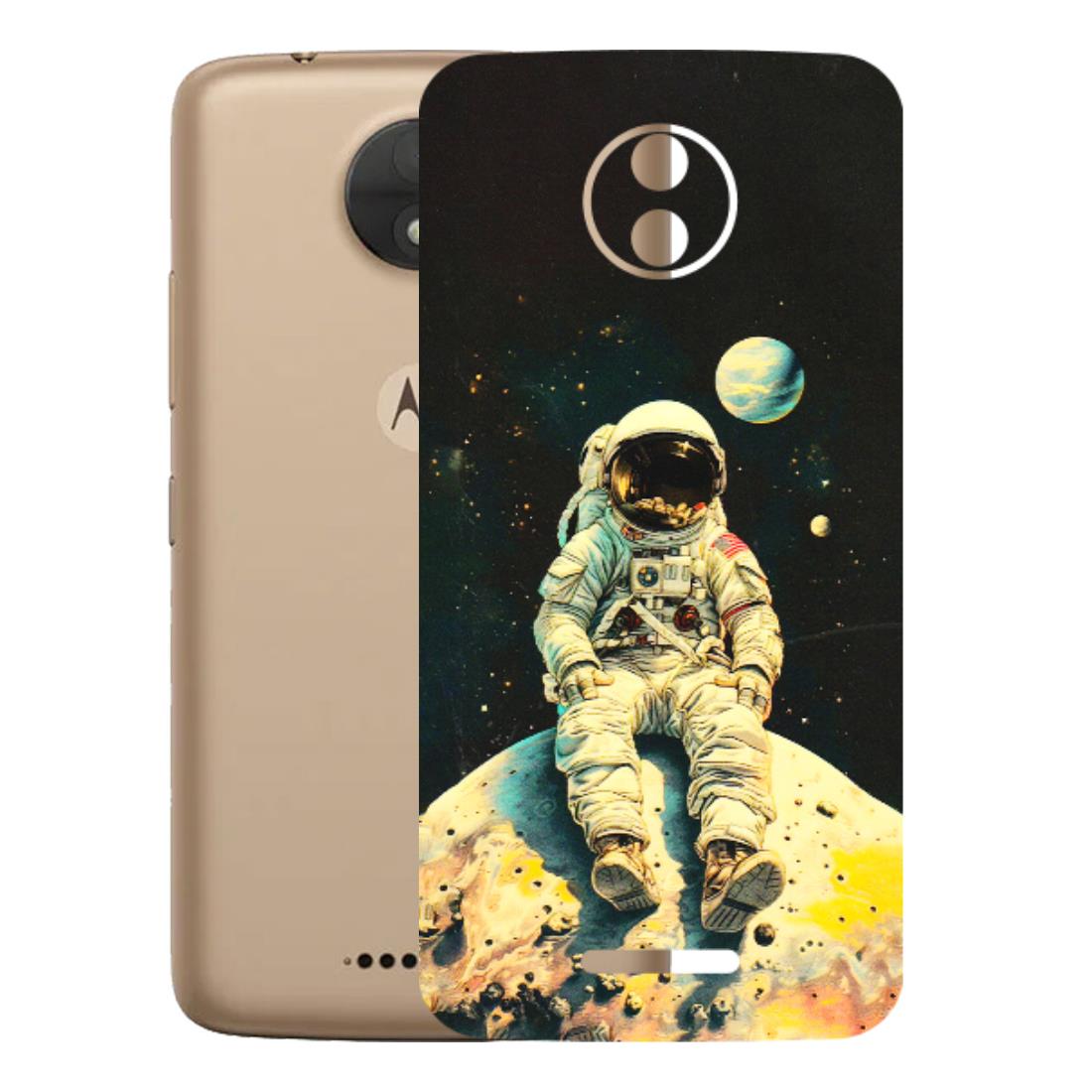 Motorola Phone Skins (All Models) - Astronaut in Space - 3D Embossed Finish (L-16) Motorola Moto C