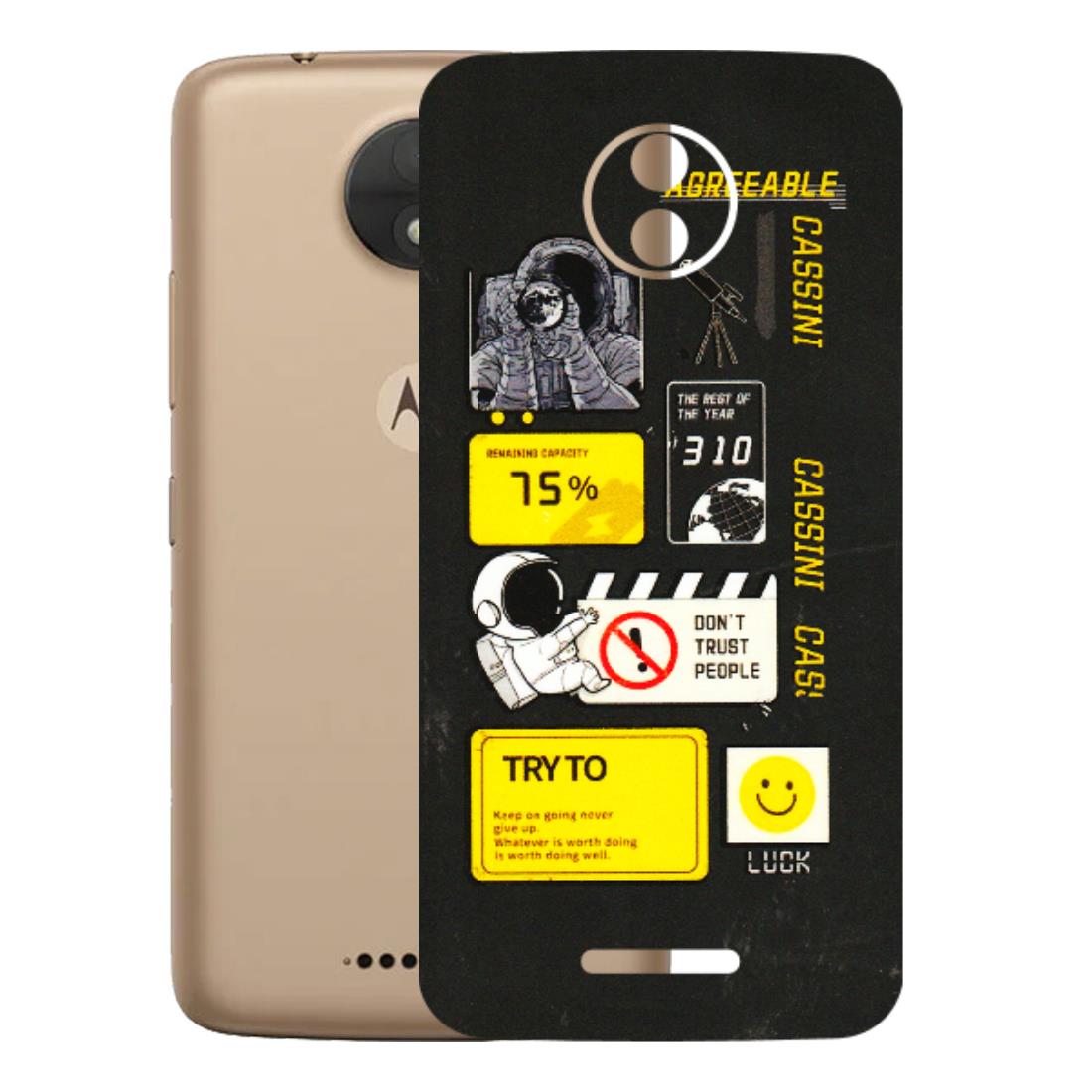 Motorola Phone Skins (All Models) - Black Cassini - 3D Embossed Finish (L-161) Motorola Moto C