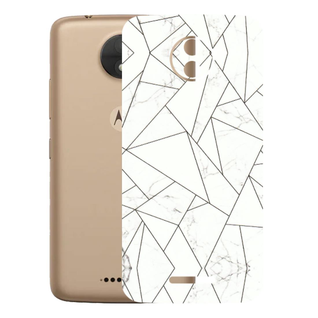 Motorola Phone Skins (All Models) - Luxury White Marble Effect - 3D Embossed Finish (L-168) Motorola Moto C