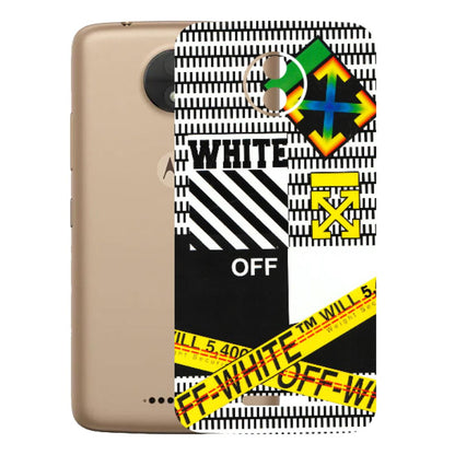 Motorola Phone Skins (All Models) - White Off Abstract - 3D Embossed Finish (L-172) Motorola Moto C