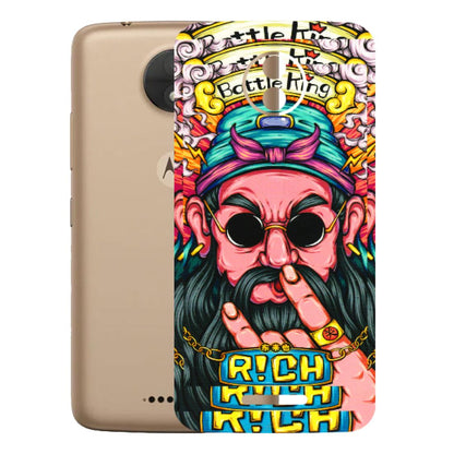 Motorola Phone Skins (All Models) - Battle King Dude Face - 3D Embossed Finish (L-178) Motorola Moto C