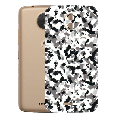 Motorola Phone Skins (All Models) - White Black Camouflage - 3D Embossed Finish (L-18) Motorola Moto C