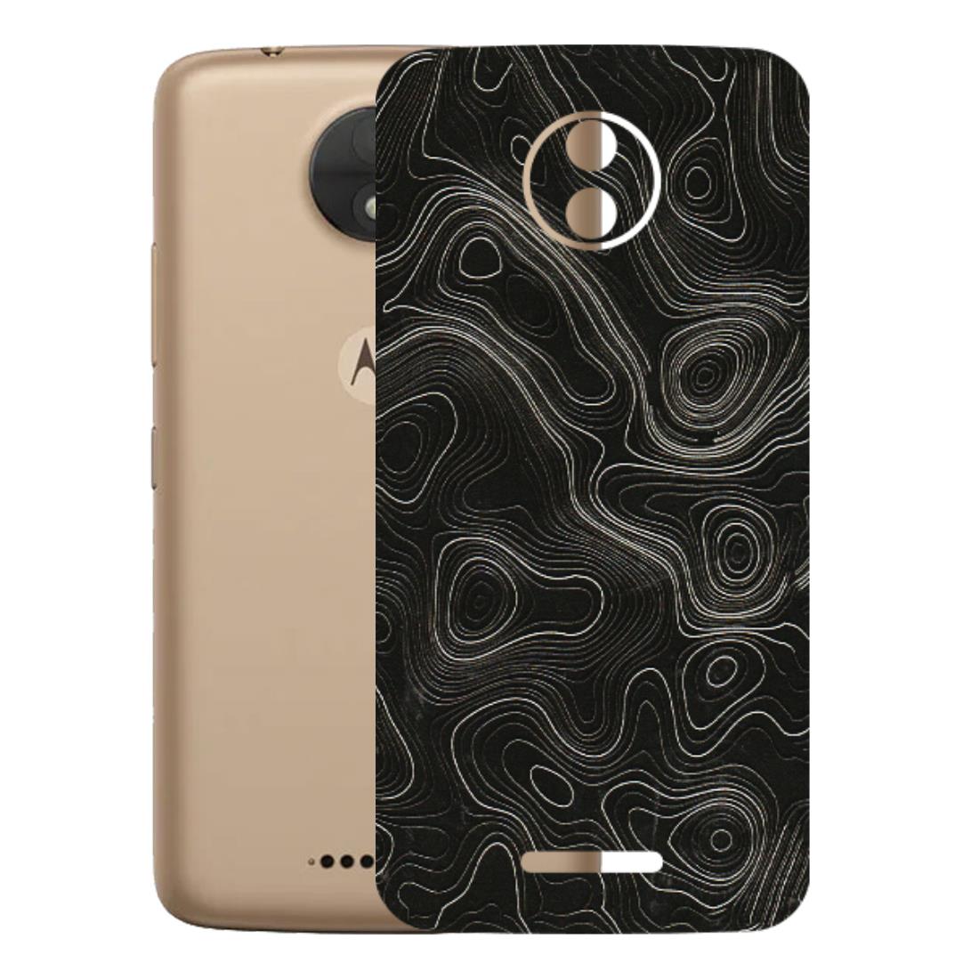 Motorola Phone Skins (All Models) - Black Swirl - 3D Embossed Finish (L-196) Motorola Moto C