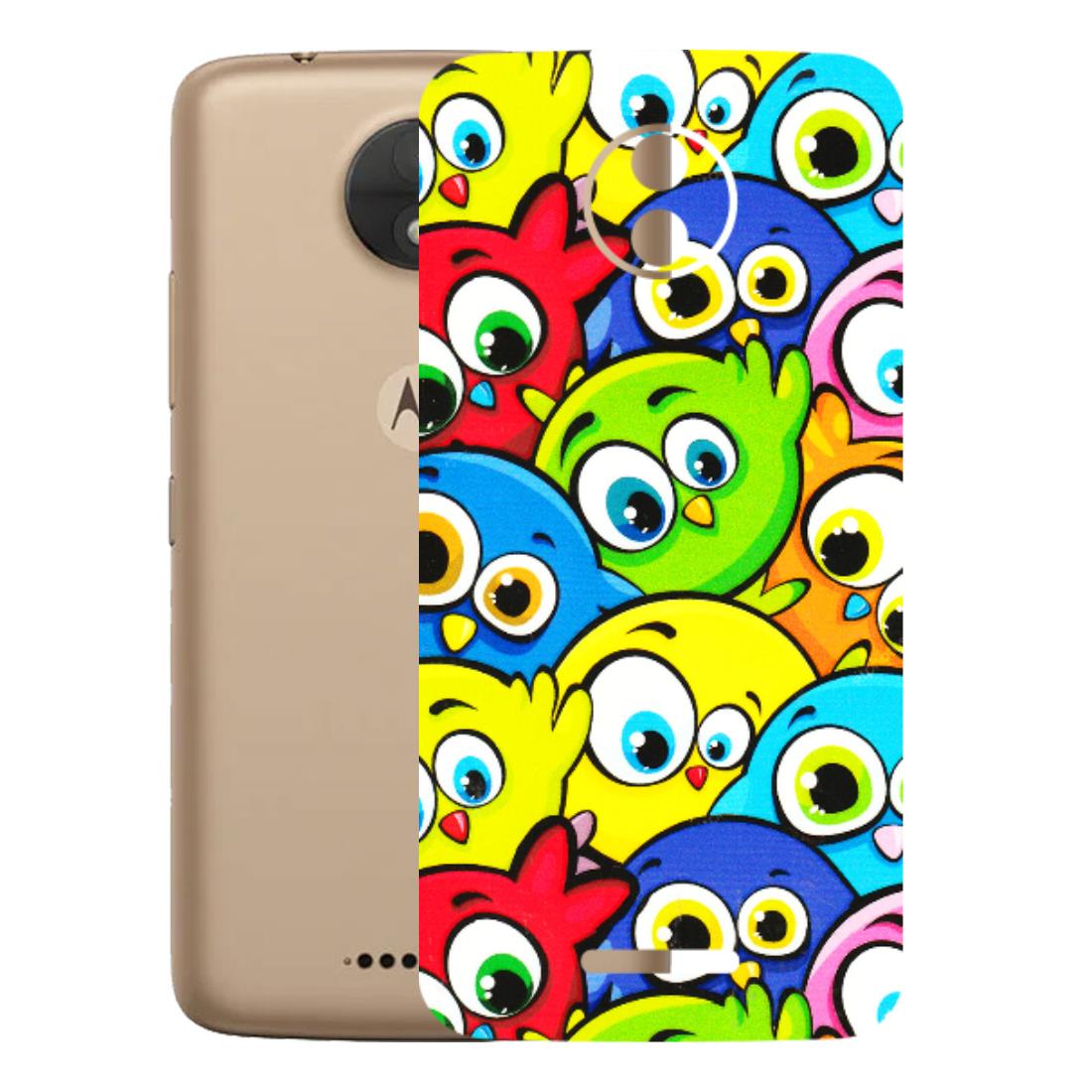 Motorola Phone Skins (All Models) - Cute Fluffy Birds - 3D Embossed Finish (L-213) Motorola Moto C