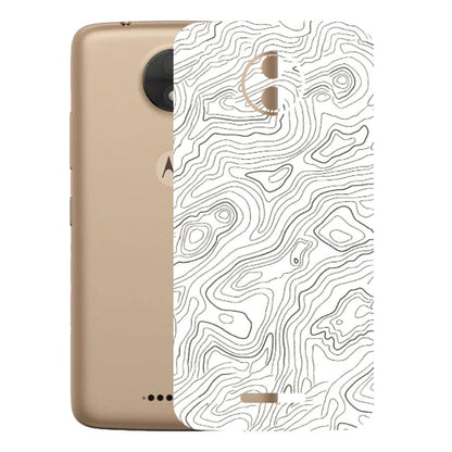 Motorola Phone Skins (All Models) - White Black Swirls - 3D Embossed Finish (L-219) Motorola Moto C