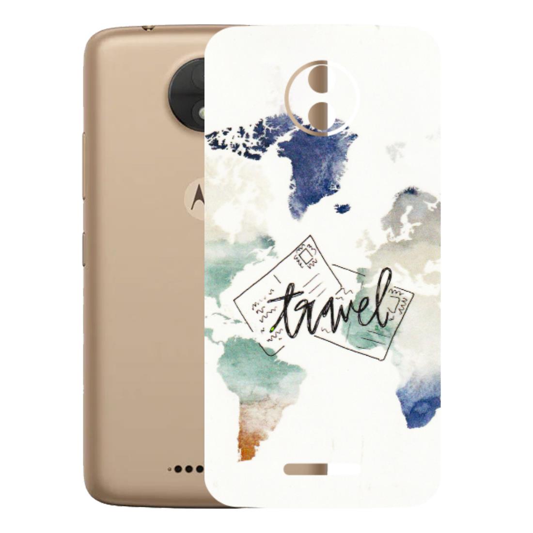 Motorola Phone Skins (All Models) - Travel The World - 3D Embossed Finish (L-232) Motorola Moto C