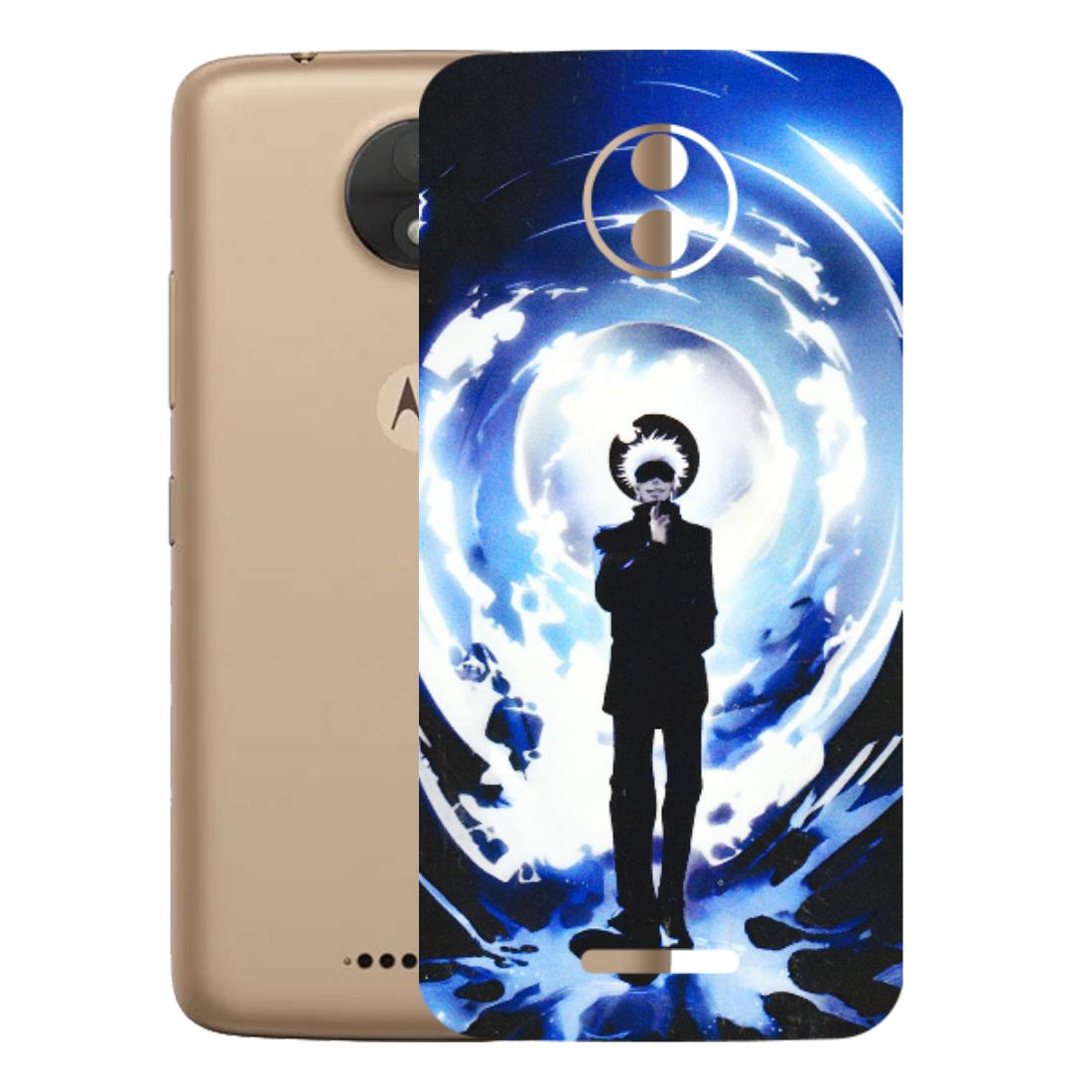 Motorola Phone Skins (All Models) - Satoru Gojo Dark Blue - 3D Embossed Finish (L-235) Motorola Moto C