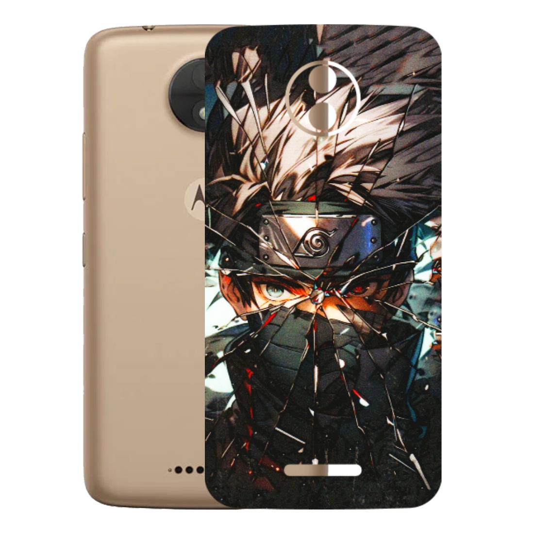 Motorola Phone Skins (All Models) - Kakashi Shattered Glass Effect - 3D Embossed Finish (L-237) Motorola Moto C