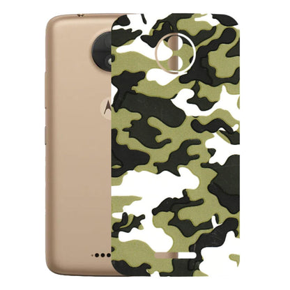 Motorola Phone Skins (All Models) - Camouflages White And Green - 3D Embossed Finish (L-243) Motorola Moto C