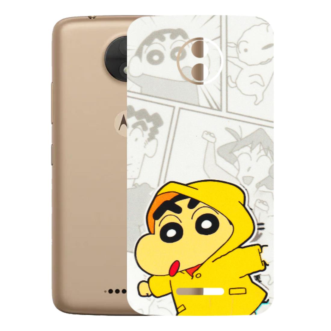 Motorola Phone Skins (All Models) - Yellow Shinchan Comic - 3D Embossed Finish (L-246) Motorola Moto C
