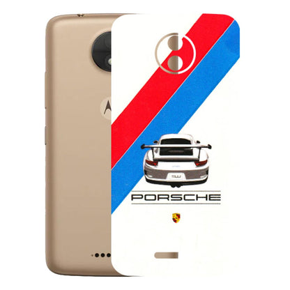 Motorola Phone Skins (All Models) - Porche Car Sober Logo - 3D Embossed Finish (L-248) Motorola Moto C