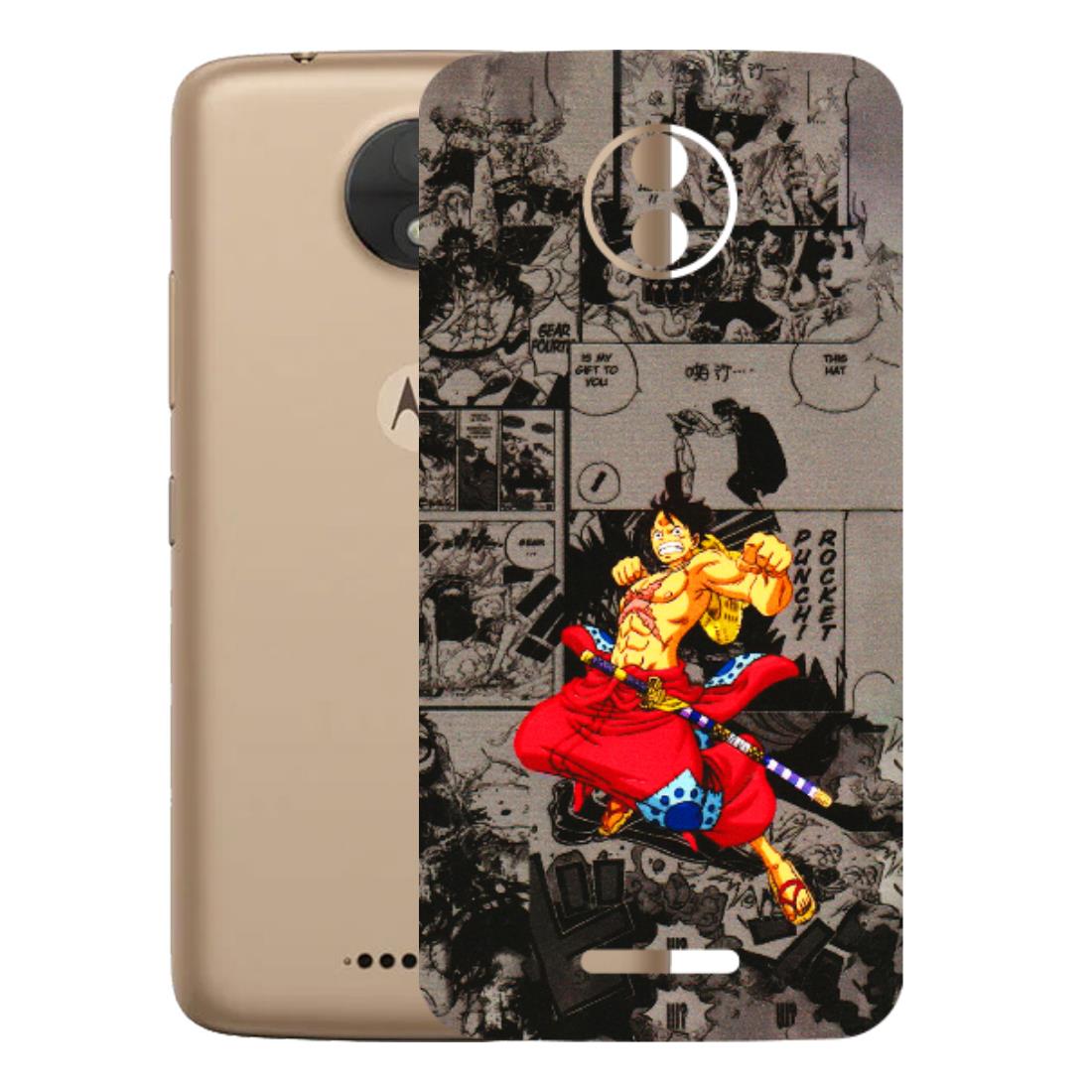 Motorola Phone Skins (All Models) - One Piece Rocket Punch Manga - 3D Embossed Finish (L-25) Motorola Moto C
