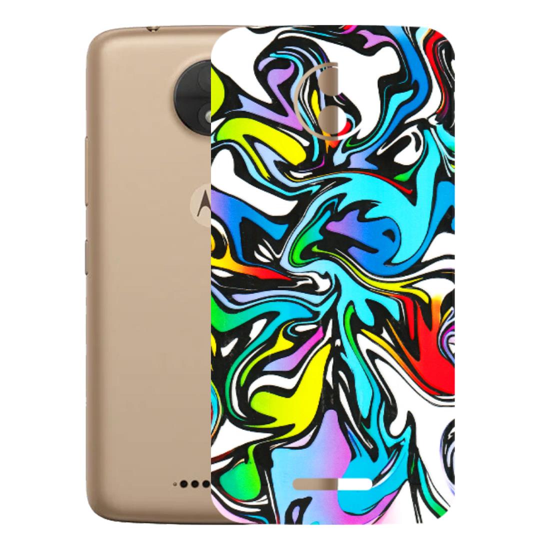 Motorola Phone Skins (All Models) - Abstract Colour Paints - 3D Embossed Finish (L-271) Motorola Moto C