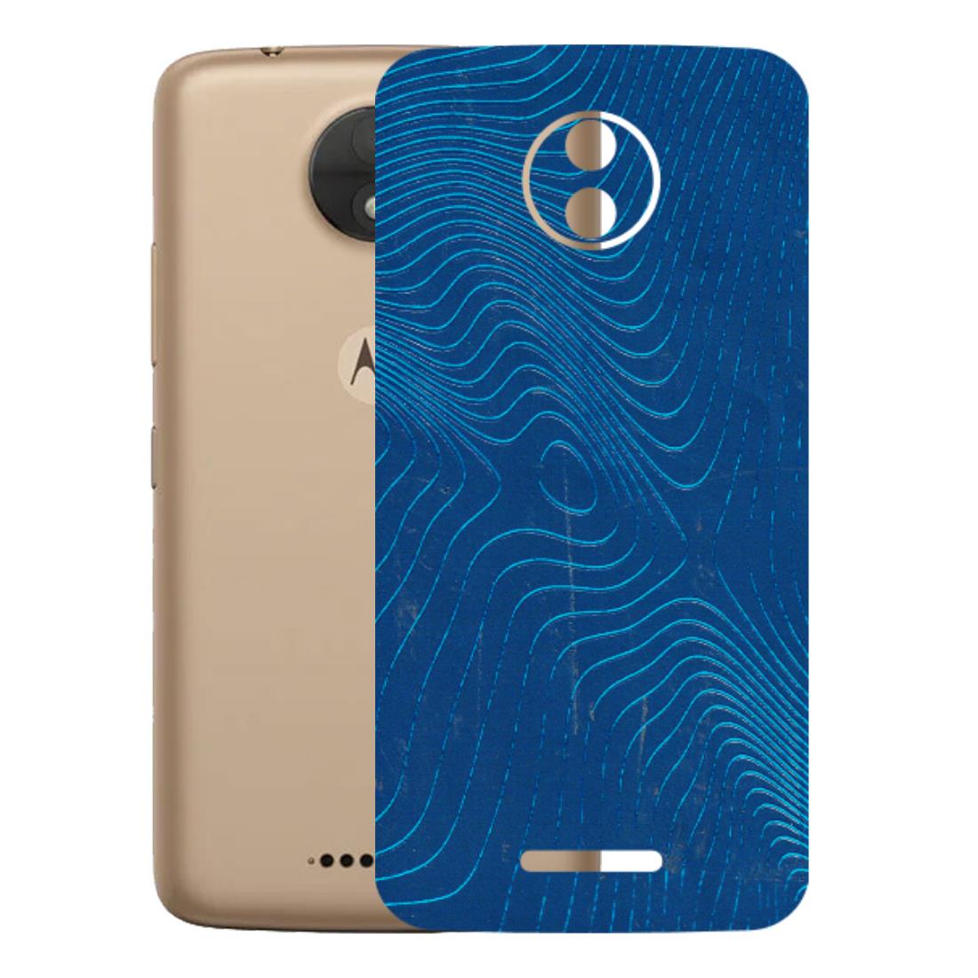 Motorola Phone Skins (All Models) - Abstract Blue Line Map - 3D Embossed Finish (L-272) Motorola Moto C