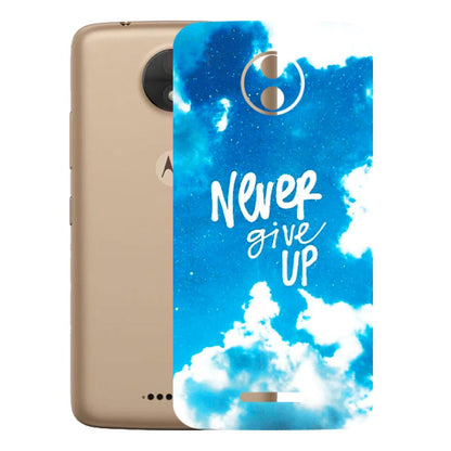 Motorola Phone Skins (All Models) - Never Give Up - 3D Embossed Finish (L-279) Motorola Moto C