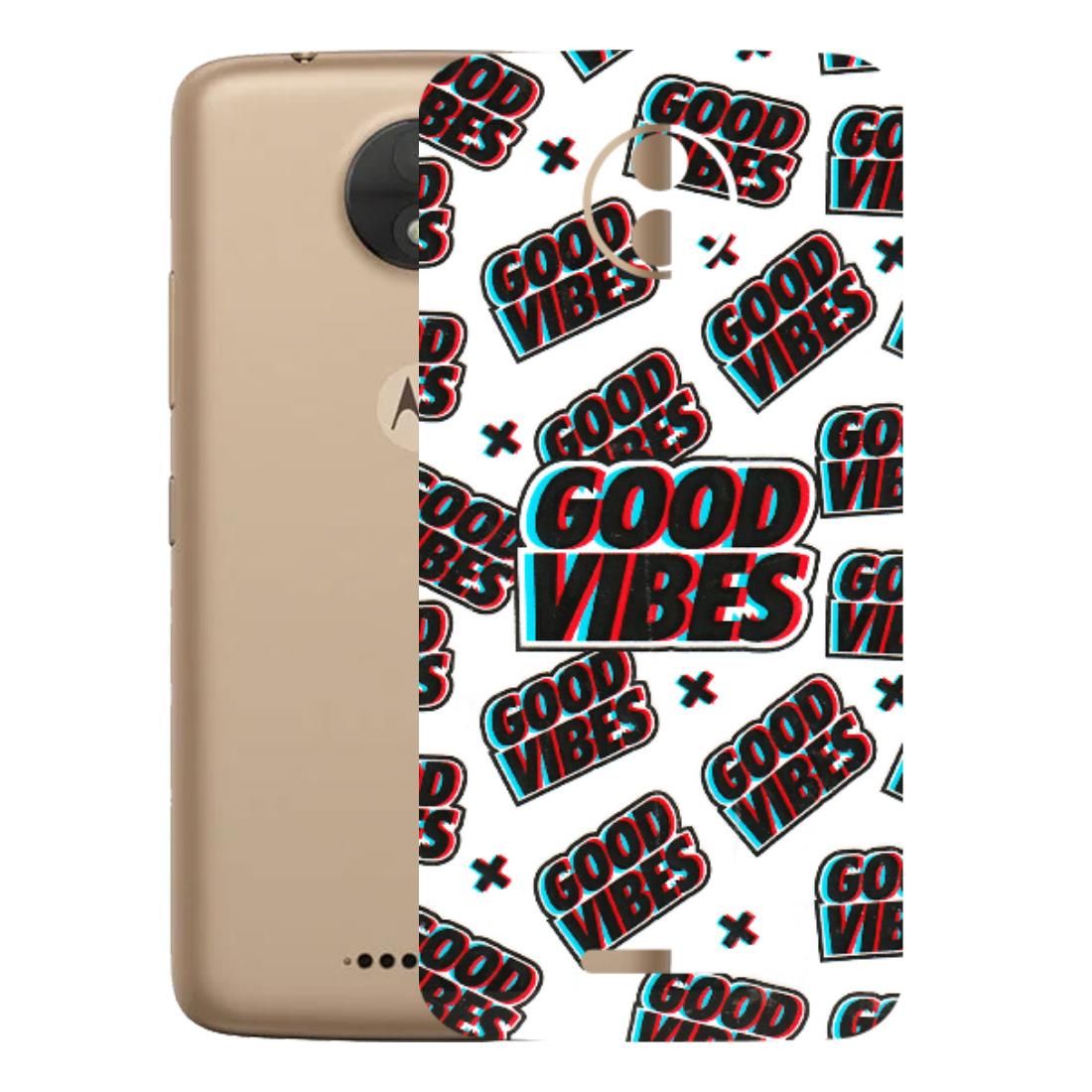 Motorola Phone Skins (All Models) - Good Vibes - 3D Embossed Finish (L-282) Motorola Moto C